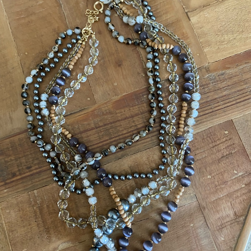 5 Strand Multi bead necklace: NWT